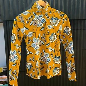 Maeve by Anthropologie Floral Mustard Top